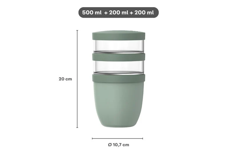 Ellipse Lunchpot 3-teilig 500 ml + 200 ml + 200 ml – Vivid mauve