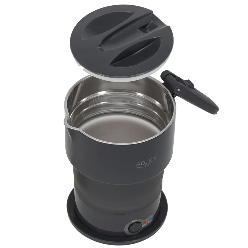 Adler AD 1377 Reise-Wasserkocher 0,6 l Silikon grau