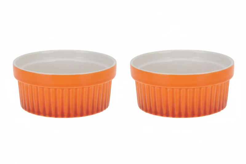 Cookinglife Ramekins Porzellan Ø 11 cm - Creme Brulee & Soufflé - 2er Set Orange