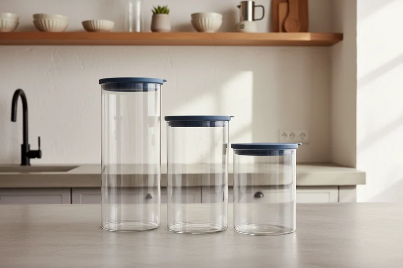 Cookinglife Vorratsbehälter Set - Glas - ø 13 cm - 1,5 / 1,9 / 2,5 Liter - 3 Stück
