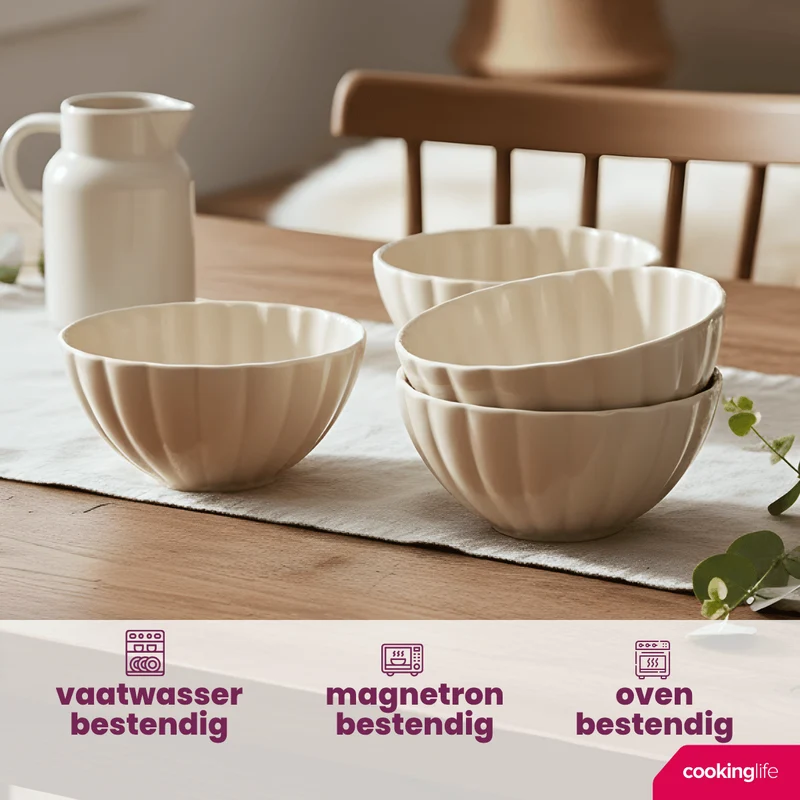 Cookinglife Suppenschüsseln / Schüsseln Cardida Beige ø 14 cm - 6 Stück