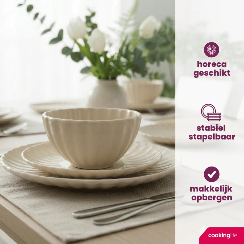 Cookinglife Suppenschüsseln / Schüsseln Cardida Beige ø 14 cm - 6 Stück