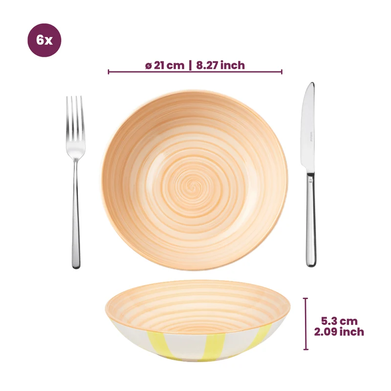 Cookinglife Geschirrset Spring Vibes - 18-teilig / 6 Personen - 6 Speiseteller, 6 Frühstücksteller und 6 Suppenteller