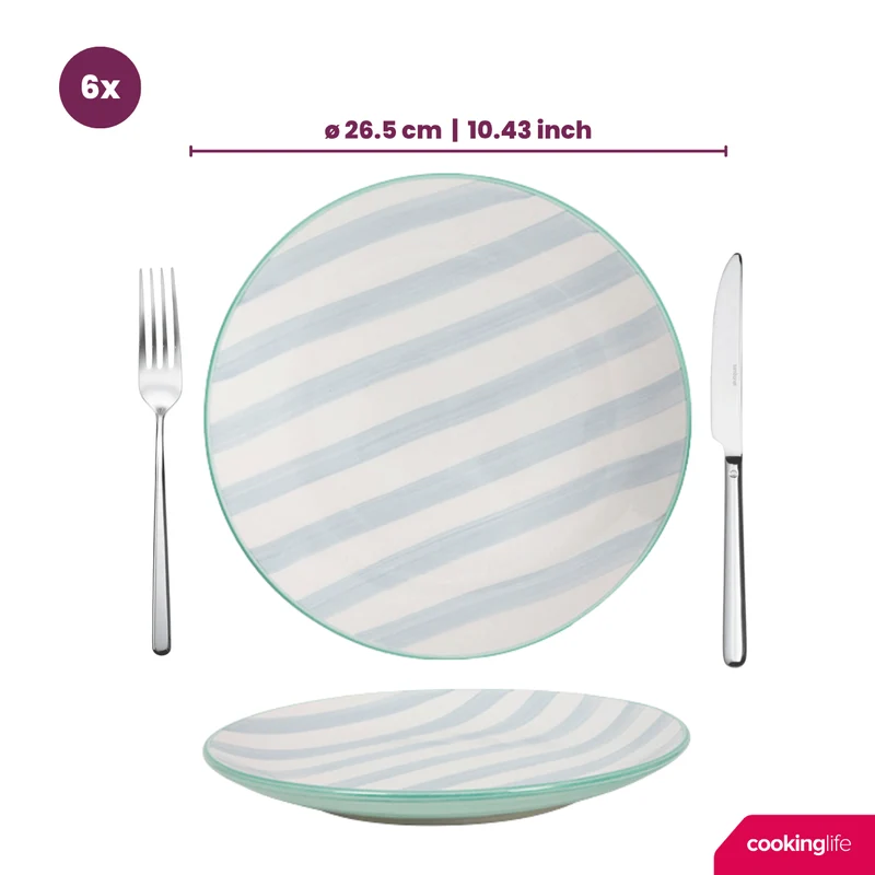 Cookinglife Geschirrset Spring Vibes - 18-teilig / 6 Personen - 6 Speiseteller, 6 Frühstücksteller und 6 Suppenteller