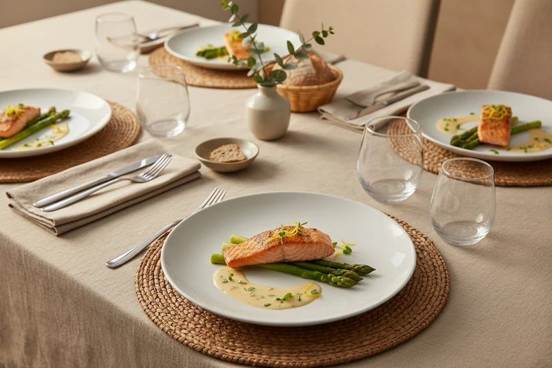Cookinglife Porzellan-Speiseteller Ø 27 cm – 4er-Set – Elegantes, modernes, weißes Design