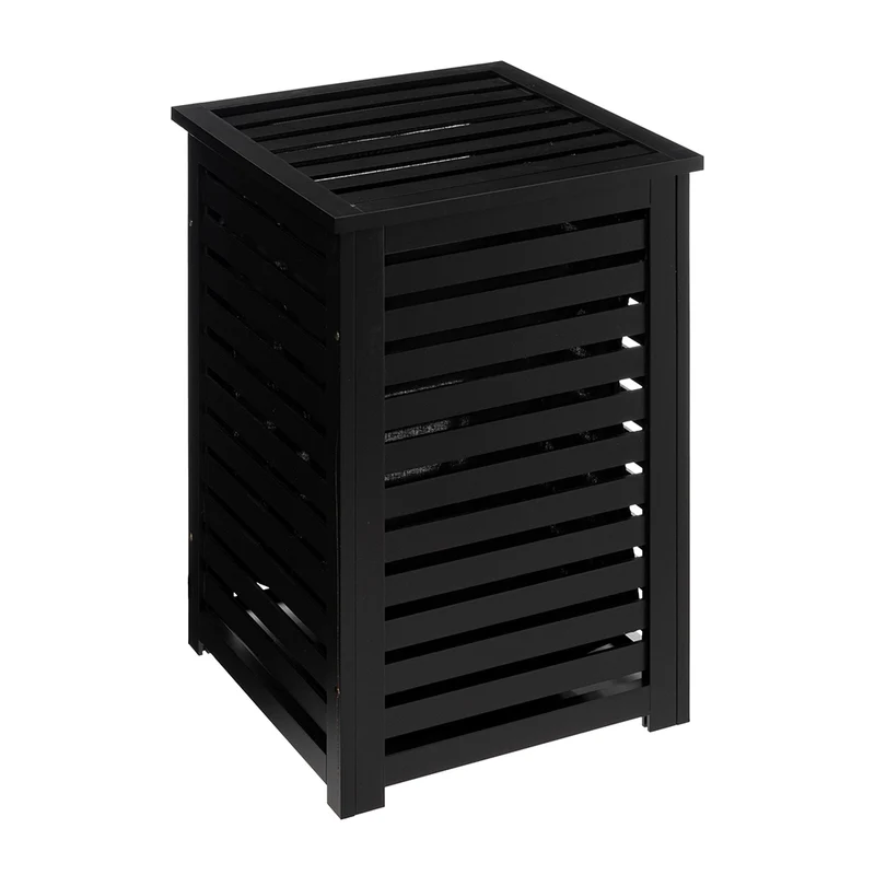 Schwarzer Wäschekorb aus Holz Five®