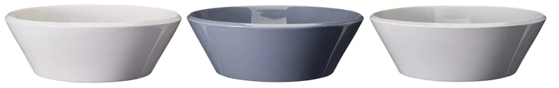 Cookinglife Salatschüsseln Siaki – Weiß/Blau/Grau, Ø 25 cm – Porzellan – 3er-Set