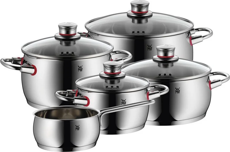WMF Quality One Topfset – Edelstahl – 5-teilig – Stielkasserolle ø 16, 20, 20 und 24 cm sowie Stielkasserolle ø 16 cm