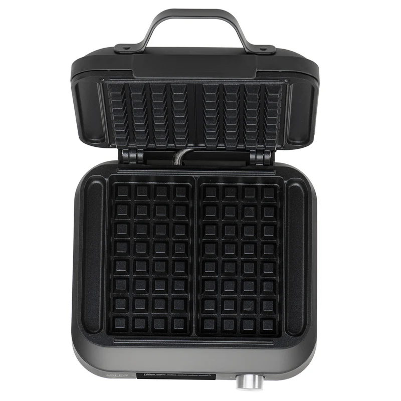 Adler AD 3087 Waffeleisen mit LED-Anzeige für 2 Waffeln, schwarz, 1500W