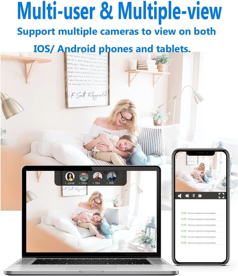 Binnencamera | Nachtzicht & Bewegingsdetectie | WLAN-Toegang | SecureView
