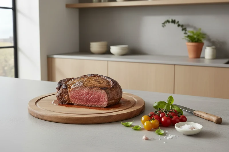 Cookinglife Schneidebrett Holz Akazie Pure Wood Ø 25 cm - Mit Saftgrube - Küche Schneiden
