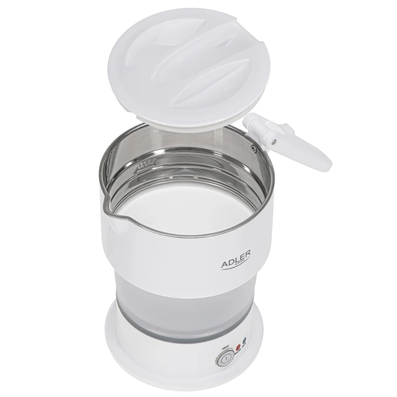Adler AD 1377 Reise-Wasserkocher 0,6 l Silikon weiss