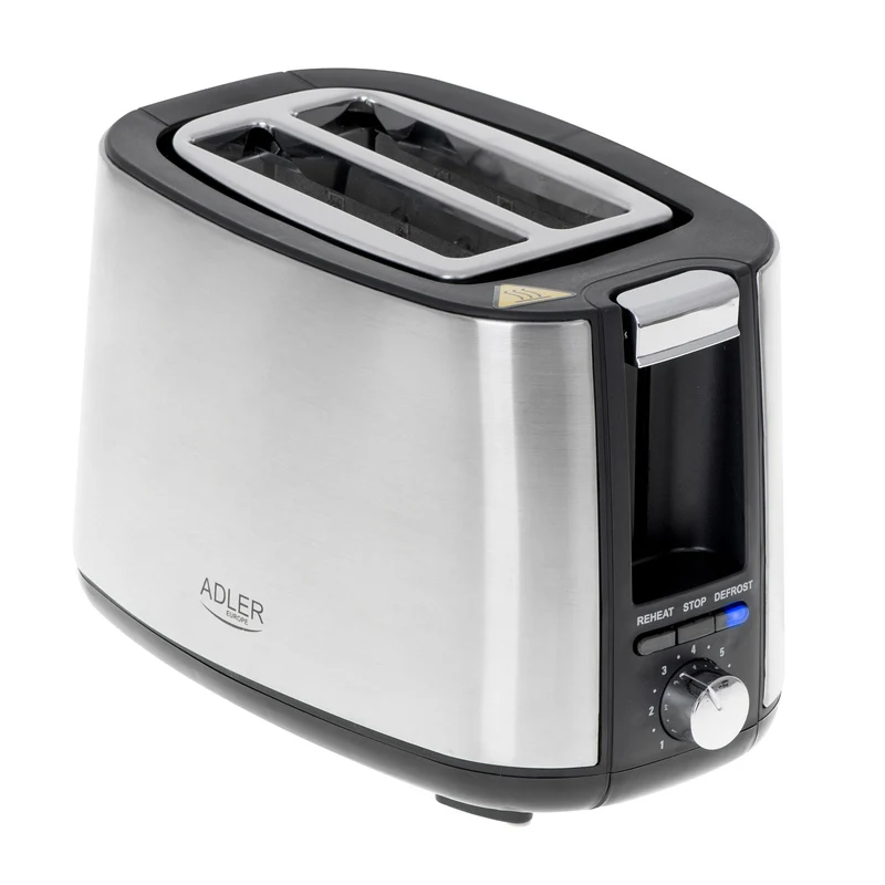 Adler AD 3214 Toaster Edelstahl mit Brötchenaufsatz