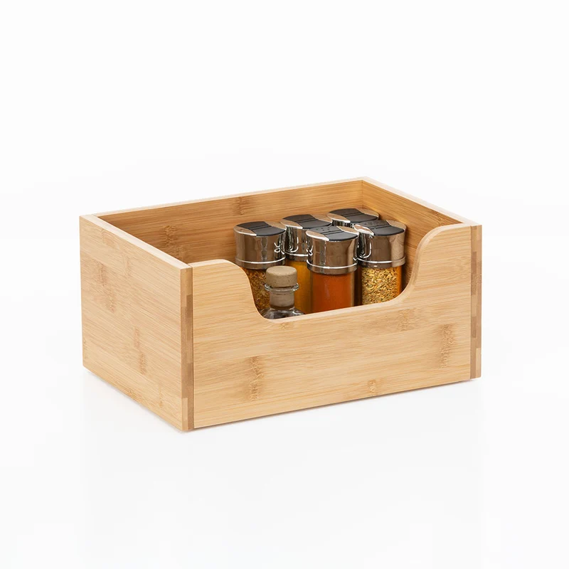 Stapelbare Bambus-box öffnen niedrig Five®