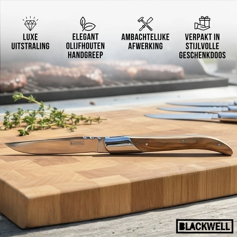 Blackwell Steakmesser Laguiole - Olivenholz - 6 Stück