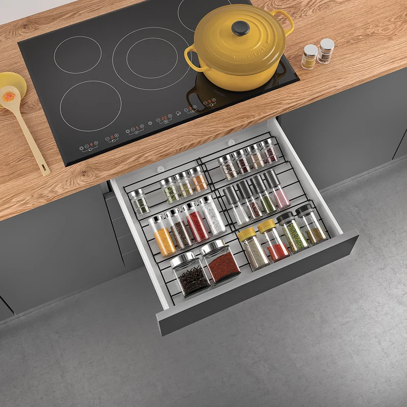 Gewürzeinsatz ausziehbar schwarz Metall Metaltex - Smart Kitchen