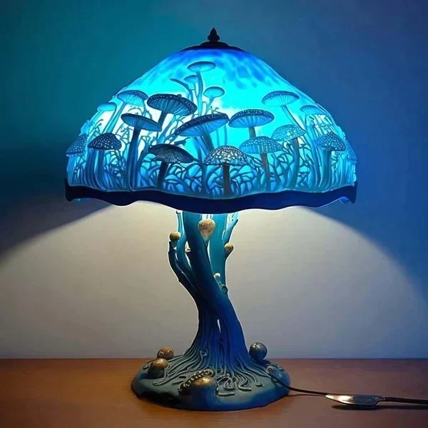Glas-in-lood Lamp - Rustgevend Ontwerp - Dimbaar & Kleurrijk