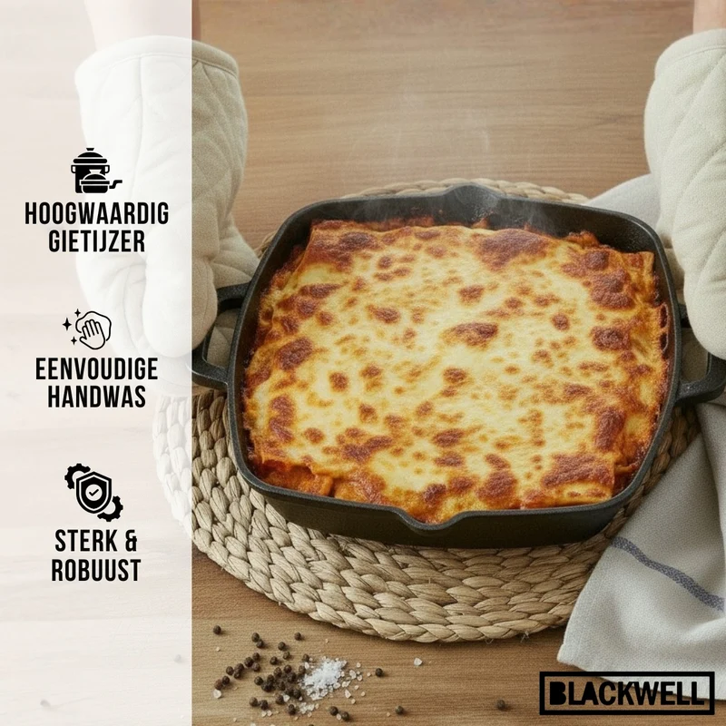 Blackwell Bräter Gusseisen - 25 x 25 cm / 2 Liter - ohne Antihaftbeschichtung