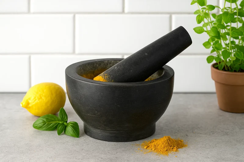 Cookinglife Mörser aus Granit - Schwarz - ø 18 cm