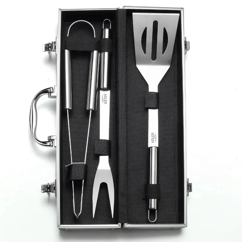 Adler AD 6729 Edelstahl-Grillbesteck – Set im Aluminiumkoffer