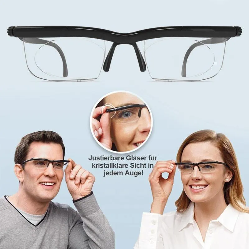 Sandsberg | Focussable Leesbril Unisex | Verstelbare Zoomlens | Zwart