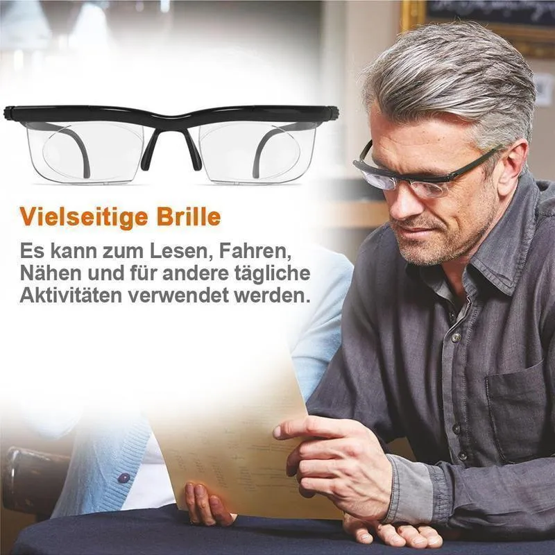Sandsberg | Focussable Leesbril Unisex | Verstelbare Zoomlens | Zwart