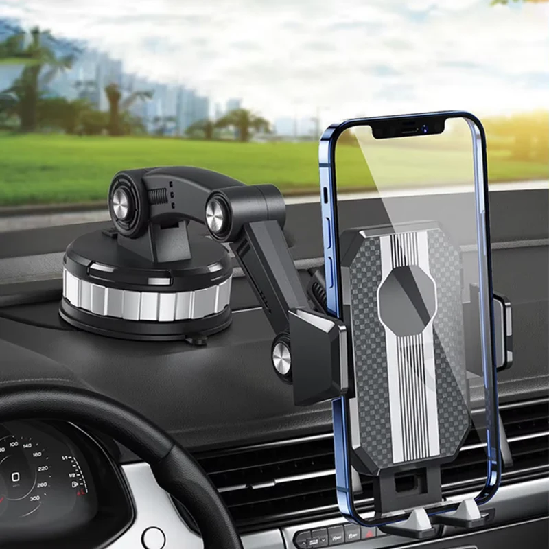 Handyhouder Auto GripTech | Sterke Zuignap-Hechting | 360° Rotatie | Eenhandbediening