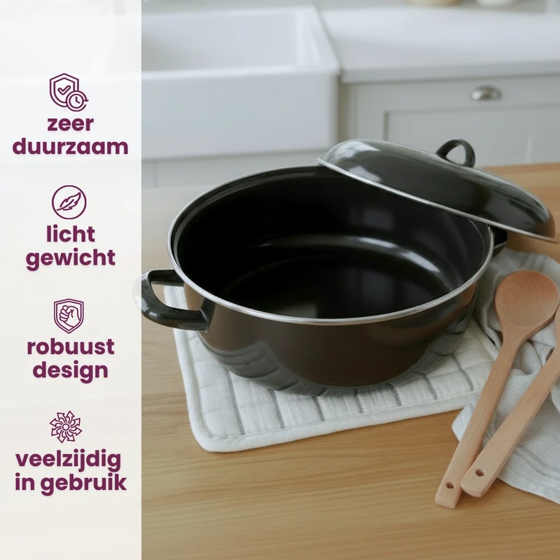 Cookinglife Bräter Emaille – Kochen – ø 22 cm / 2 Liter