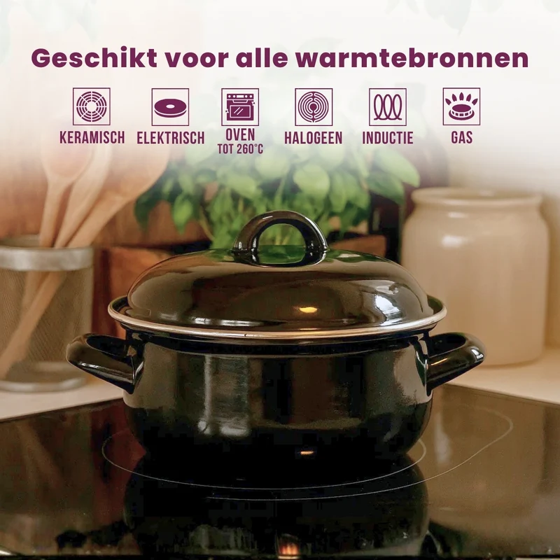 Cookinglife Bräter Emaille – Kochen – ø 22 cm / 2 Liter