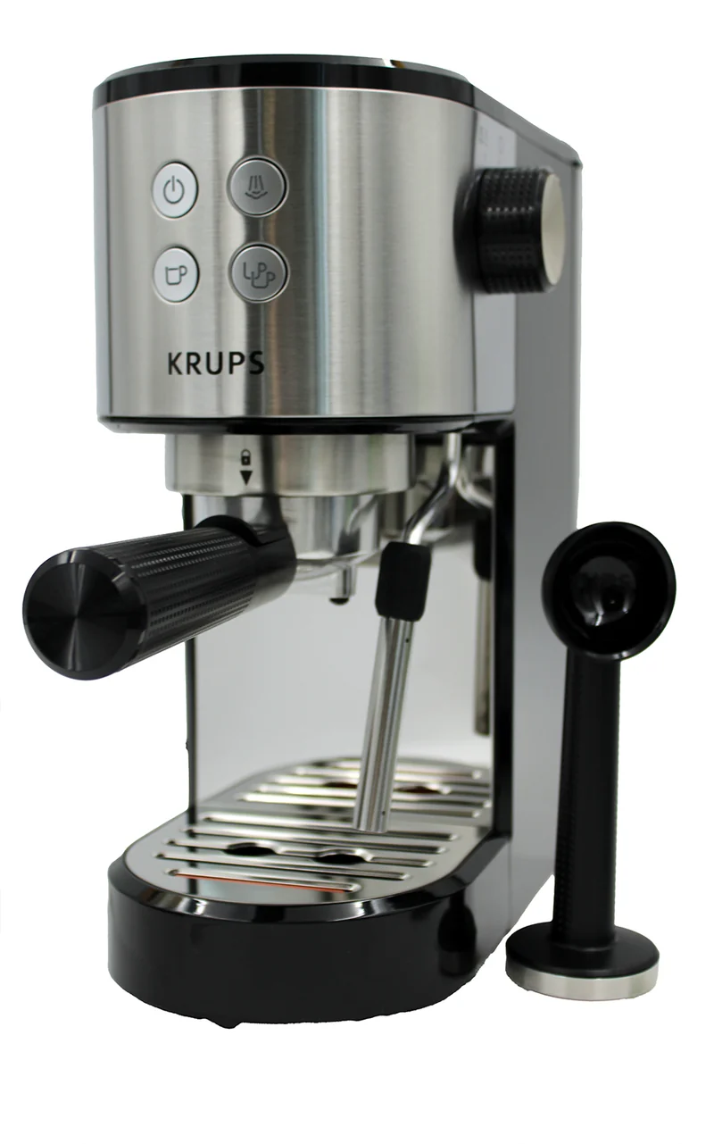 Krups XP441810 Virtuoso Essential Espresso-Siebträgermaschine 15 bar Edelstahl