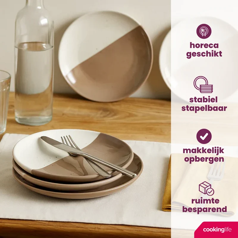 Cookinglife Frühstücksteller / Dessertteller Lehm ø 18,5 cm - 6 Stück