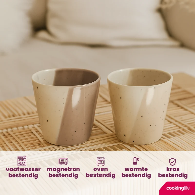 Cookinglife Kaffeetassen Lehm 200 ml - 6 Stück