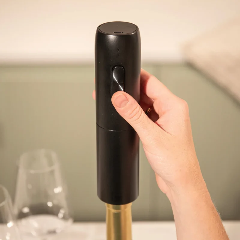 Vacu Vin Elektrischer Weinöffner + Folienschneider - Schwarz