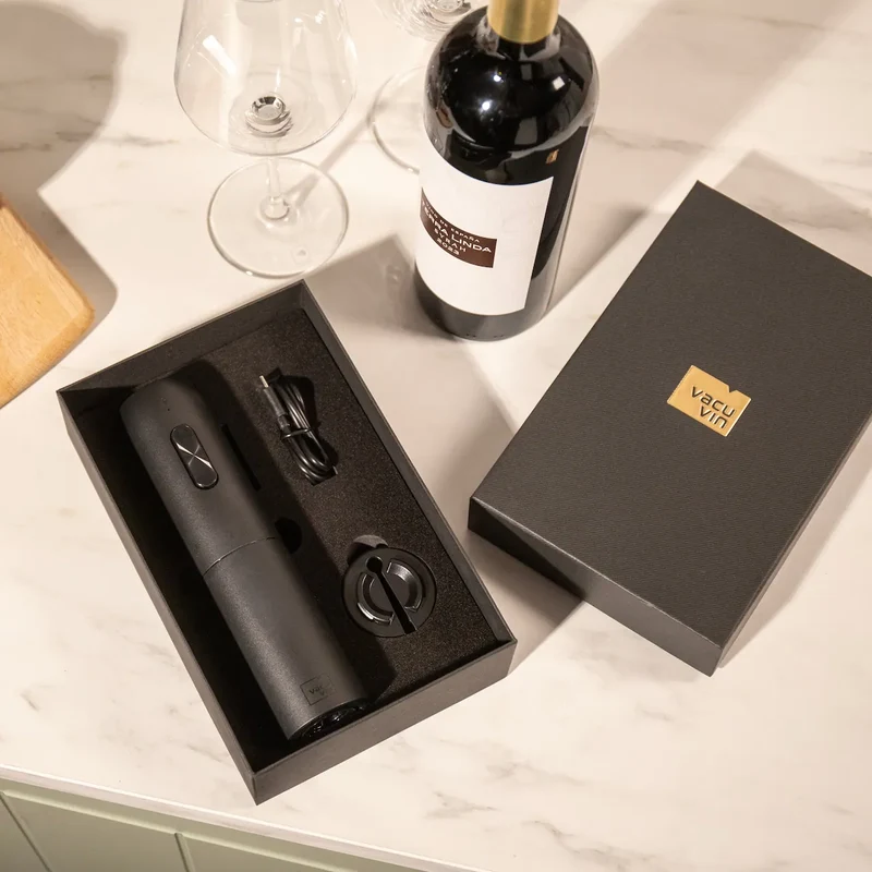 Vacu Vin Elektrischer Weinöffner + Folienschneider - Schwarz