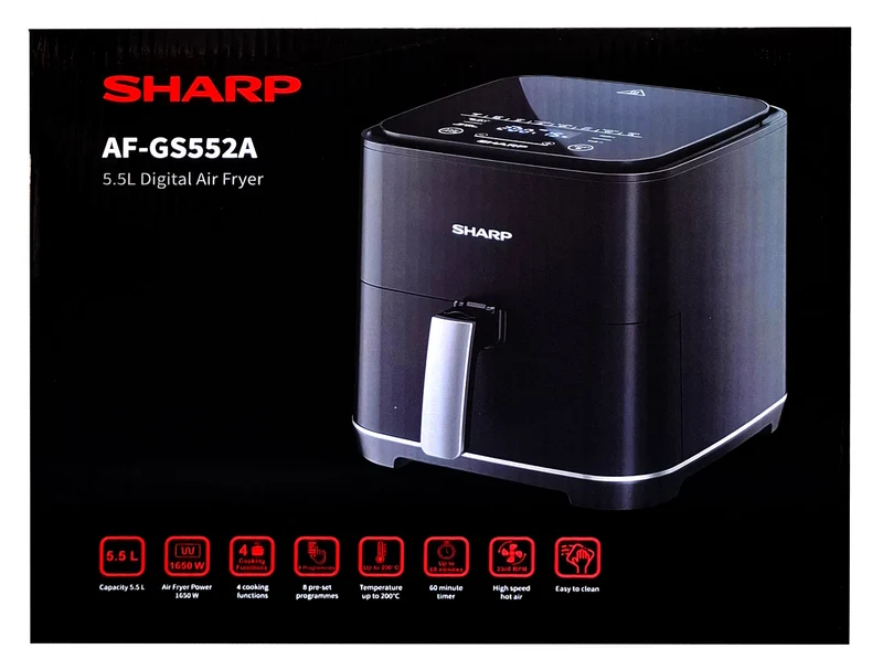 Sharp AF-GS552AE-B Heißluft-Fritteuse schwarz 1650W