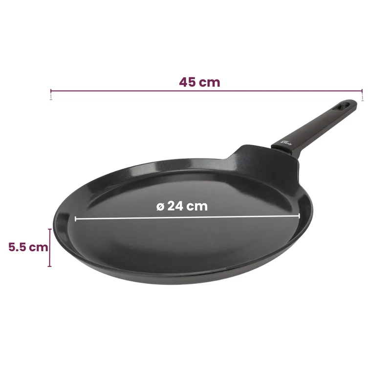 Cookinglife Pfannkuchenpfanne Black Cera Schwarz Ø 24 cm – keramische Antihaftbeschichtung