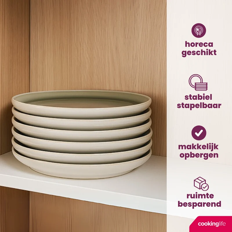 Cookinglife Frühstücksteller Mos grün ø 21 cm - 6 Stück