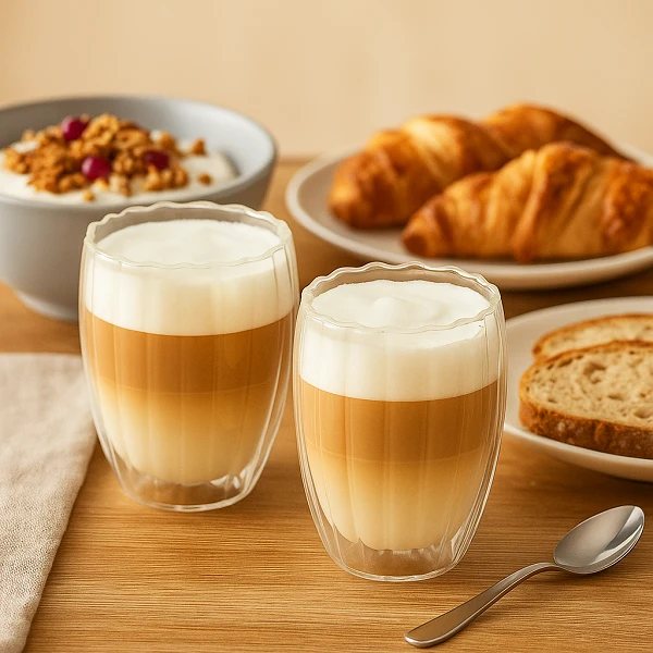 Cookinglife Doppelwandige Latte Macchiato Gläser / Kaffeegläser Pumpkin 300 ml - 2 Stück