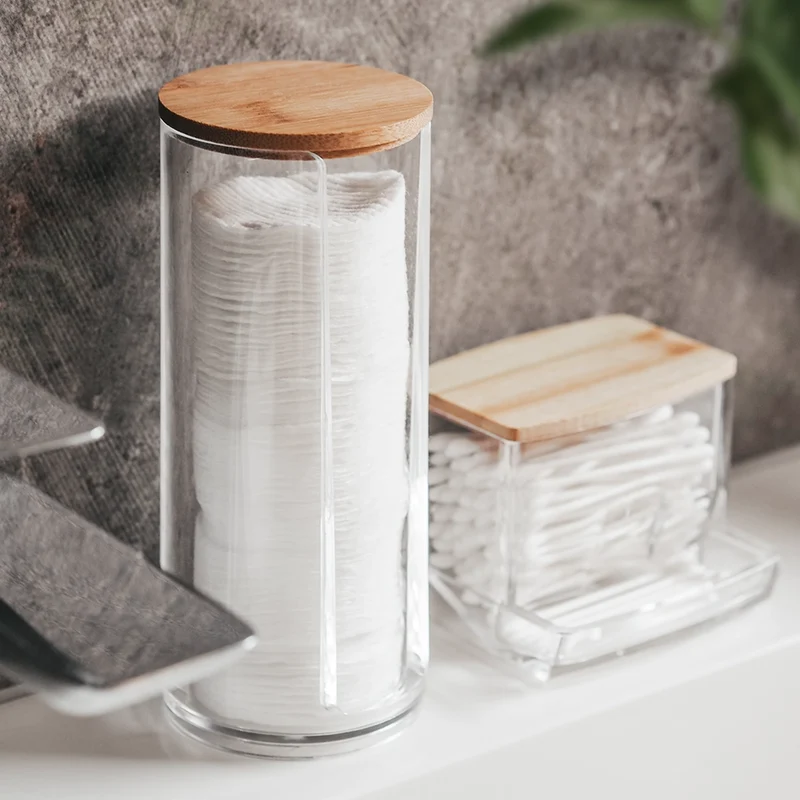 Wattepadspender mit Bambusdeckel Five® - Selena