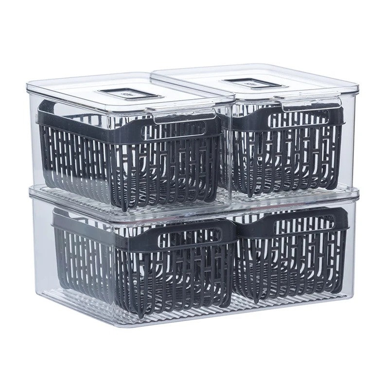 Stapelbare Kühlschrank-Aufbewahrungsbox mit Tropfeinsatz Five®