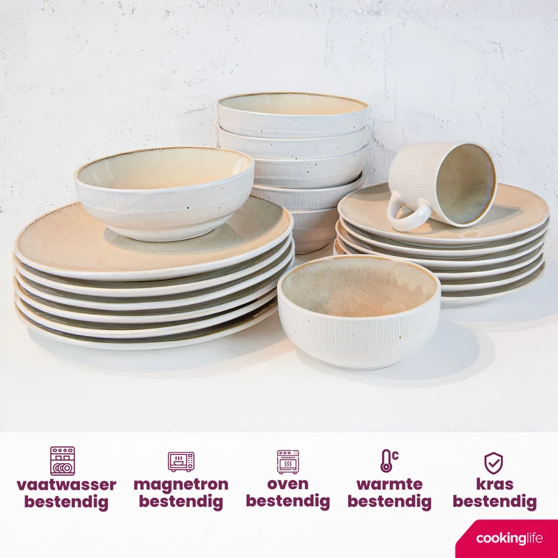 Cookinglife Frühstücksteller / Dessertteller Nola Sand ø 21 cm - 6 Stück