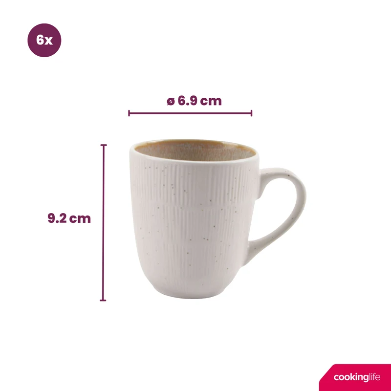 Cookinglife Becher Nola Sand 350 ml - 6 Stück