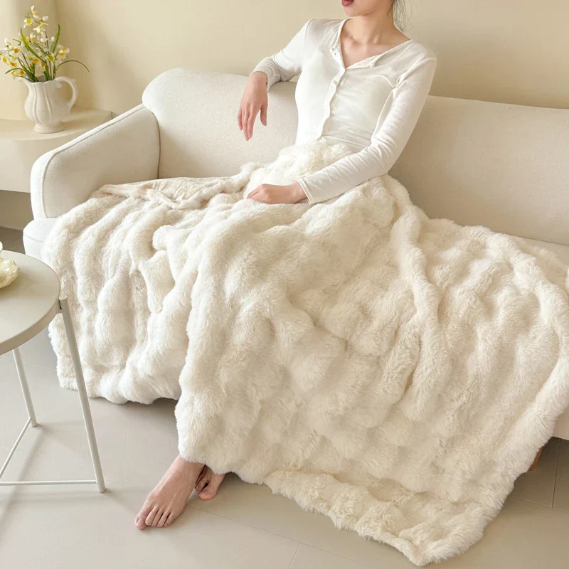 Flauschdecke CosyLuxe | Dubbel Laag & Extra Dik | Zacht Konijnenbontimitatie | Veelzijdig & Onderhoudsvriendelijk