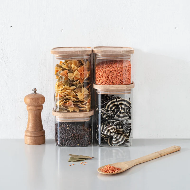 Vorratsgläser mit Holzdeckel 4-teilig Five®