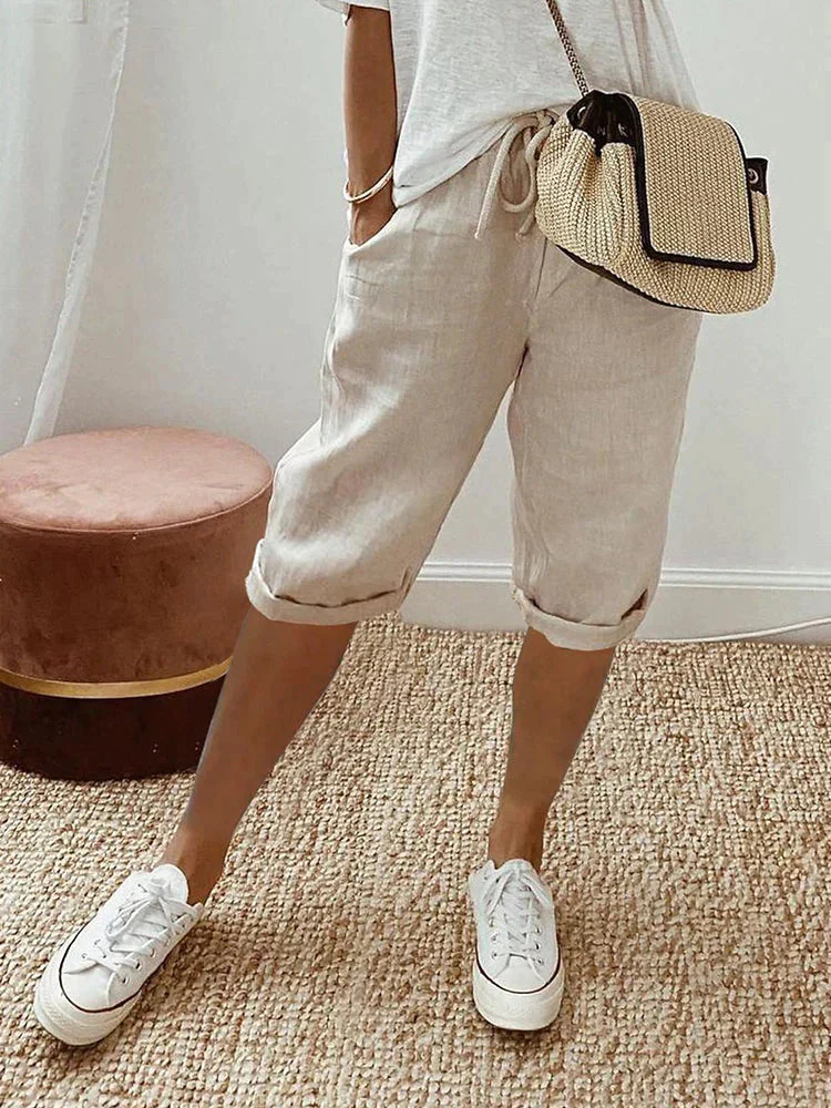 Katoenen en linnen shorts voor vrouwen | Relaxed