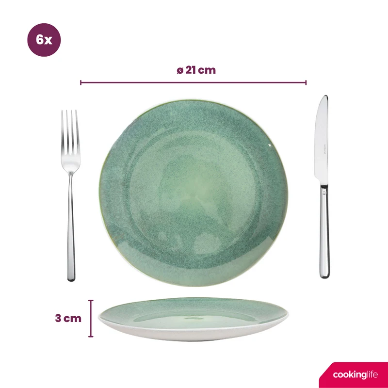 Cookinglife Frühstücksteller / Dessertteller Belize ø 21 cm - 6 Stück