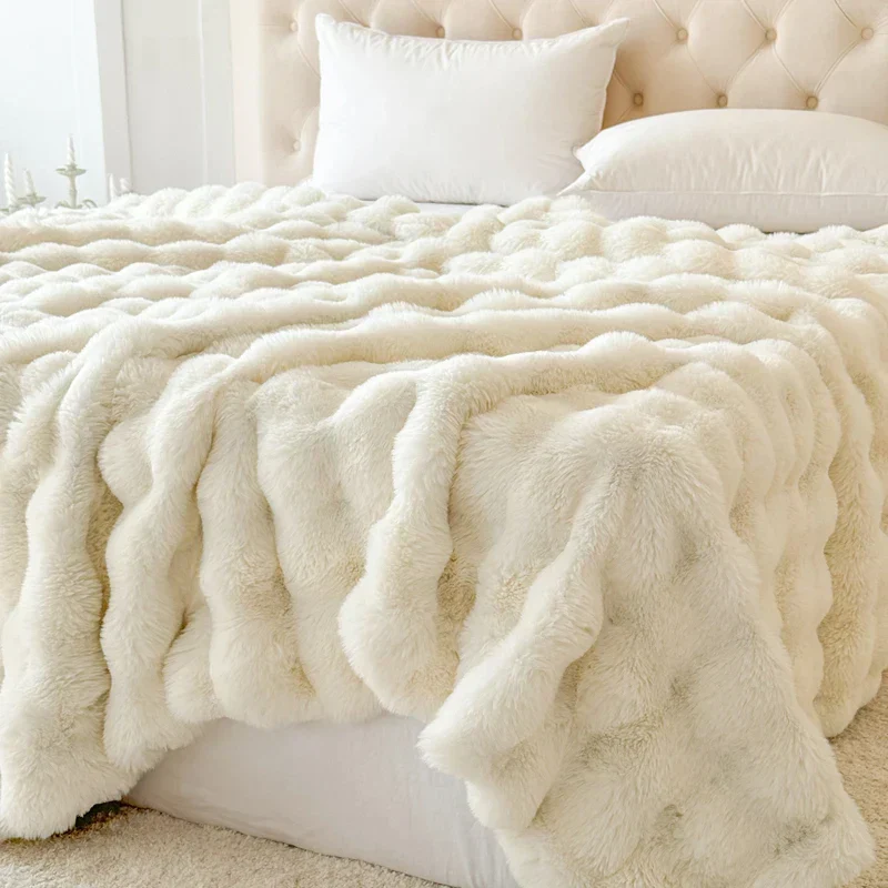 Flauschdecke CosyLuxe | Dubbel Laags & Extra Dik | Zacht Konijnenbont-Imitat | Veelzijdig & Onderhoudsvriendelijk