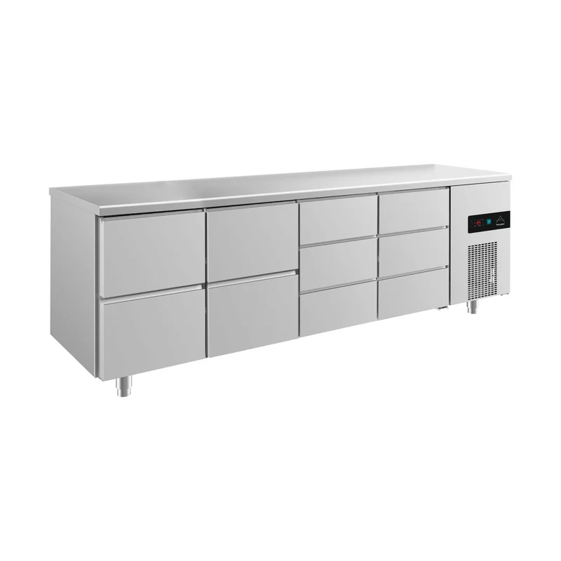 Kühltisch -2 bis +8°C 2330x700x850mm mit 2x zwei Schubladen und 2x drei Schubladen – Art.-Nr. KT4ZZDD