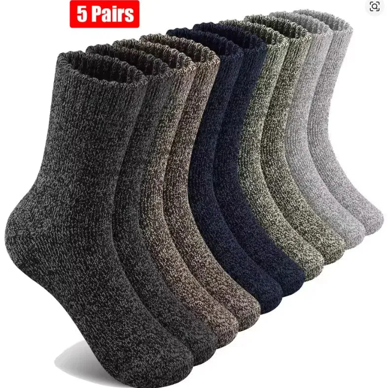 Merino-wol sokken AlpTherm | 5 Paar | Extra Dik & Warm | Voor Wandelen & Winter | Unisex 38–46