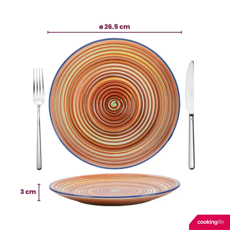 Cookinglife Speiseteller Rhythm & Lines ø 26,5 cm - 4 Stück